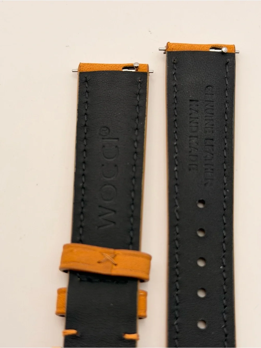 Leather Watch Band, 18mm, New, Brown, Natural leather